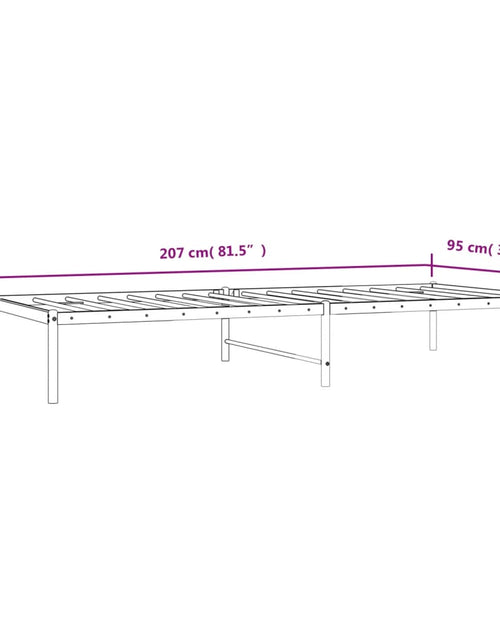 Încărcați imaginea în vizualizatorul Galerie, Cadru pat metalic, alb, 90x200 cm
