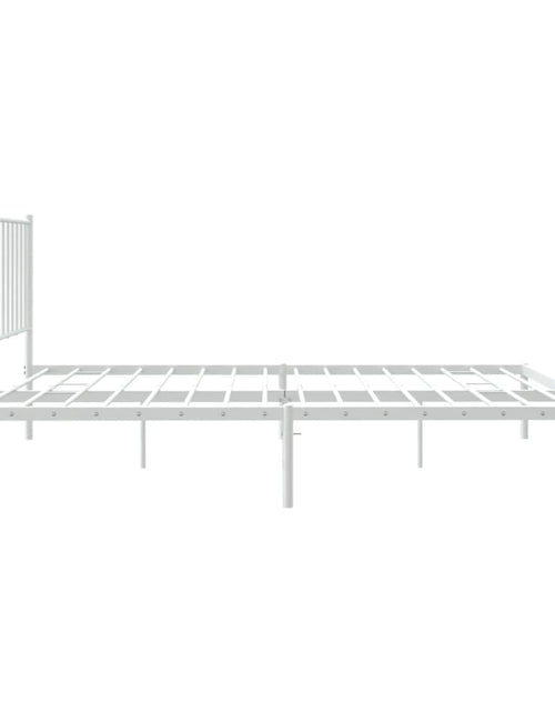Загрузите изображение в средство просмотра галереи, Cadru de pat metalic cu tăblie, alb, 120x190 cm
