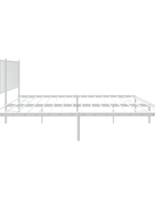 Загрузите изображение в средство просмотра галереи, Cadru de pat metalic cu tăblie, alb, 200x200 cm
