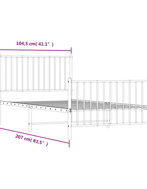 Încărcați imaginea în vizualizatorul Galerie, Cadru de pat metalic cu tăblie de cap/picioare, alb, 100x200 cm
