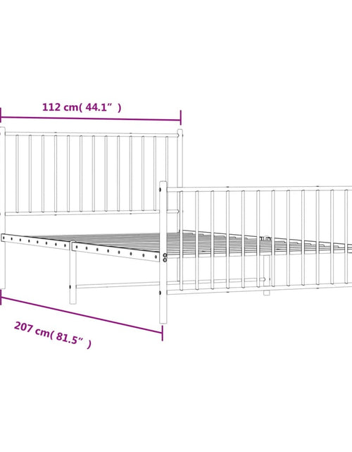Încărcați imaginea în vizualizatorul Galerie, Cadru de pat metalic cu tăblie de cap/picioare, alb, 107x203 cm
