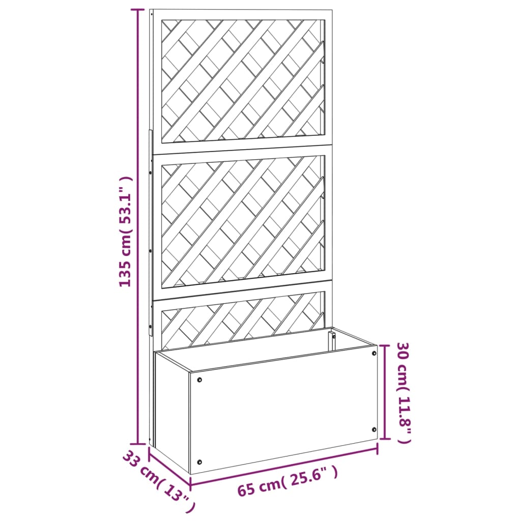 Jardiniere cu spalier, 2 buc., gri, 65x33x135 cm, WPC