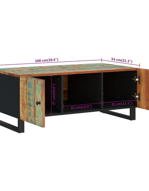 Загрузите изображение в средство просмотра галереи, Măsuță de cafea 100x54x40 cm lemn masiv reciclat/lemn prelucrat
