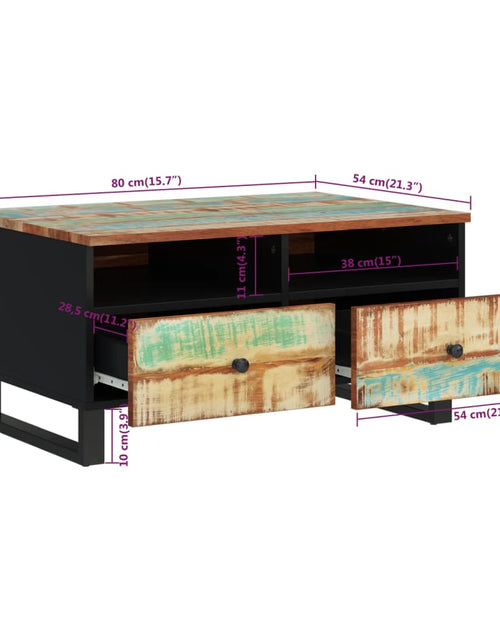 Загрузите изображение в средство просмотра галереи, Măsuță de cafea, 80x54x40 cm lemn masiv reciclat/lemn prelucrat
