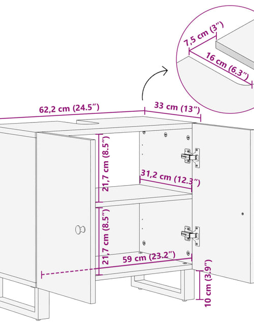 Încărcați imaginea în vizualizatorul Galerie, Dulap de chiuvetă 62x33x58 cm lemn masiv reciclat&amp;lemn compozit
