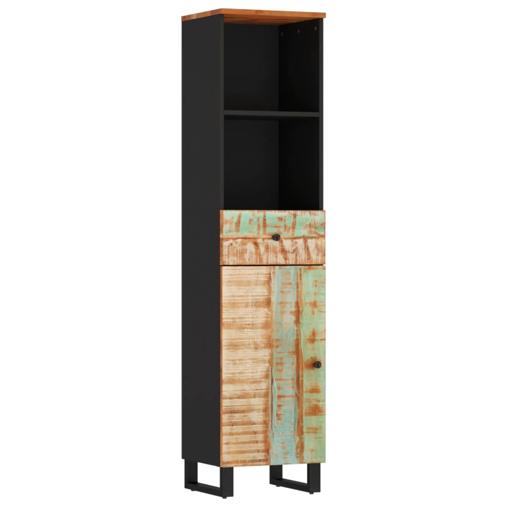 Dulap de baie, 38x33x160 cm, lemn masiv reciclat - Lando