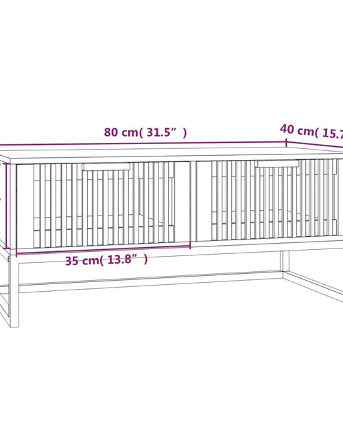 Загрузите изображение в средство просмотра галереи, Măsuță de cafea, 80x40x35 cm, lemn prelucrat și fier
