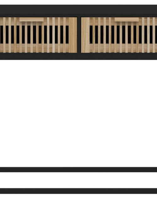 Загрузите изображение в средство просмотра галереи, Masă consolă, negru, 80x30x75 cm, lemn prelucrat și fier - Lando
