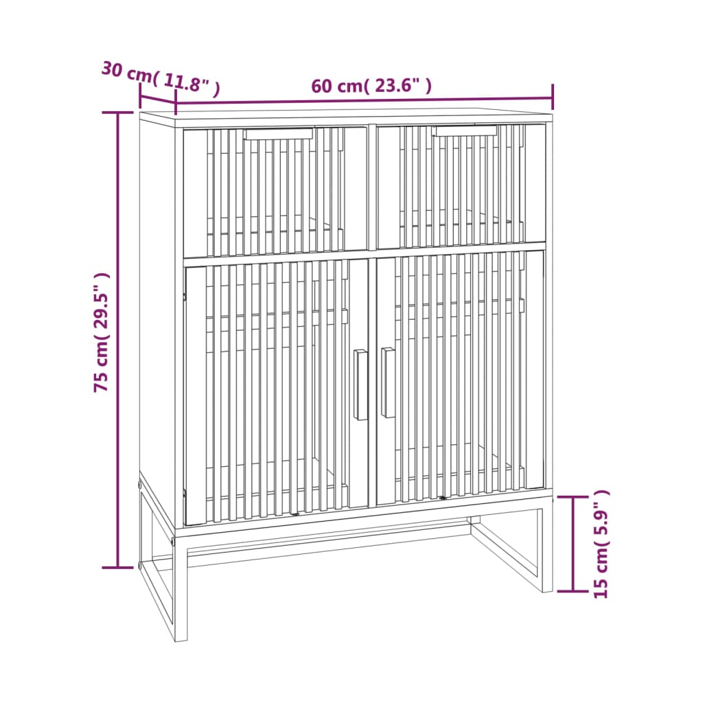 Dulap, negru, 60x30x75 cm, lemn prelucrat