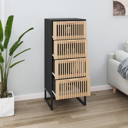 Dulap înalt, negru, 40x30x95 cm, lemn prelucrat
