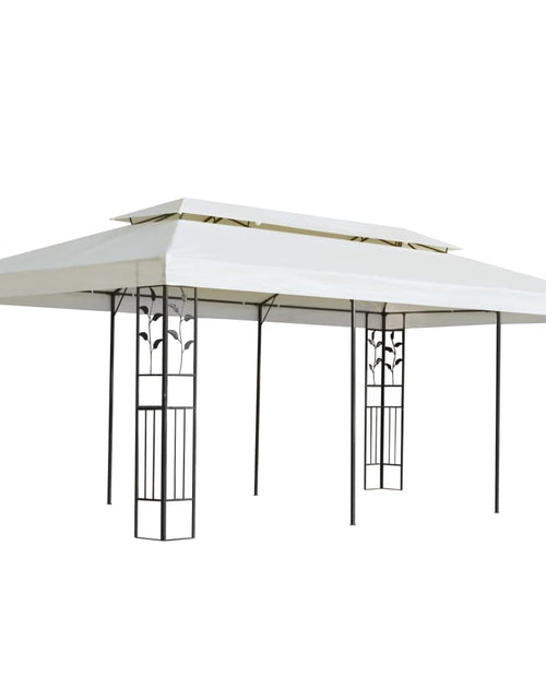 Încărcați imaginea în vizualizatorul Galerie, Pavilion cu acoperiș dublu, alb, 6x3 m, oțel - Lando
