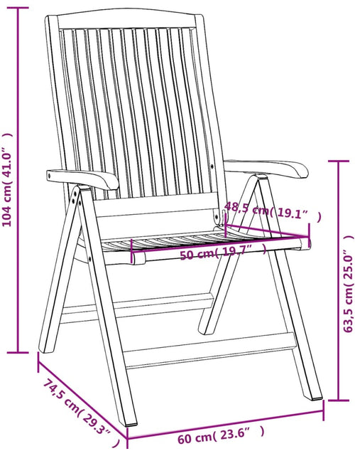 Încărcați imaginea în vizualizatorul Galerie, Scaune de grădină rabatabile, 6 buc., lemn masiv de tec
