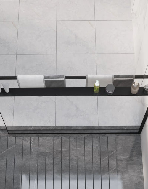 Загрузите изображение в средство просмотра галереи, Raft de duș pentru perete cabină de duș negru, 100 cm, aluminiu
