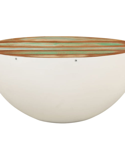 Încărcați imaginea în vizualizatorul Galerie, Măsuță de cafea formă de bol alb Ø50x24 cm lemn masiv reciclat
