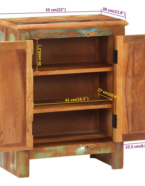 Загрузите изображение в средство просмотра галереи, Servantă cu 2 uși, 55x30x70 cm, lemn masiv reciclat

