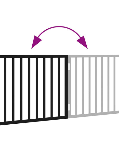 Загрузите изображение в средство просмотра галереи, Poartă pentru câini pliabilă 2 panouri negru, 160 cm, lemn plop
