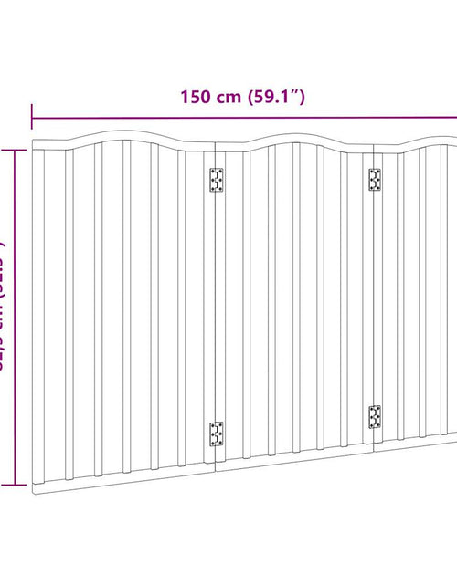 Încărcați imaginea în vizualizatorul Galerie, Poartă de câini pliabilă 3 panouri stejar maro 150 cm lemn plop
