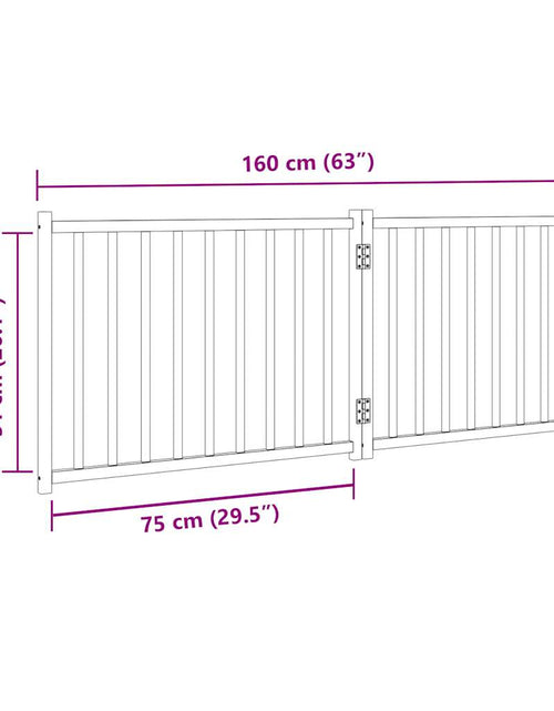 Загрузите изображение в средство просмотра галереи, Poartă de câini pliabilă 2 panouri stejar maro 160 cm lemn brad
