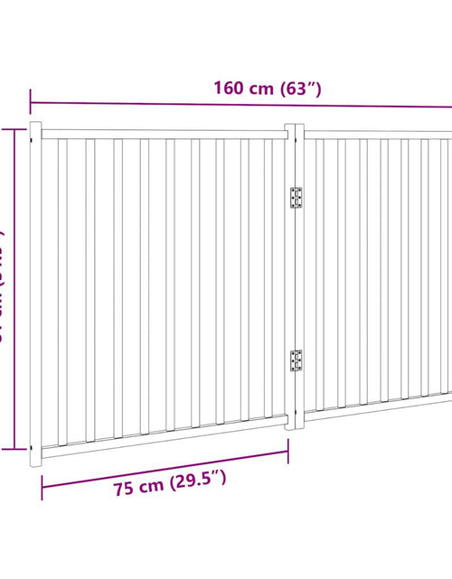 Загрузите изображение в средство просмотра галереи, Poartă de câini pliabilă 2 panouri stejar maro 160 cm lemn brad
