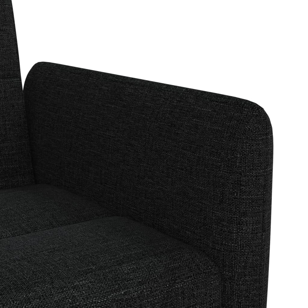 Canapea extensibilă cu suporturi de pahare, negru, textil - Lando
