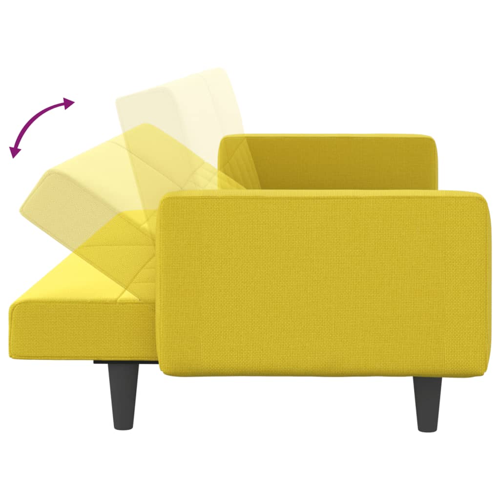Canapea extensibilă, cu perne, galben deschis, textil