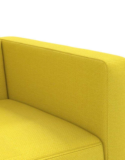 Încărcați imaginea în vizualizatorul Galerie, Canapea extensibilă, cu perne, galben deschis, textil
