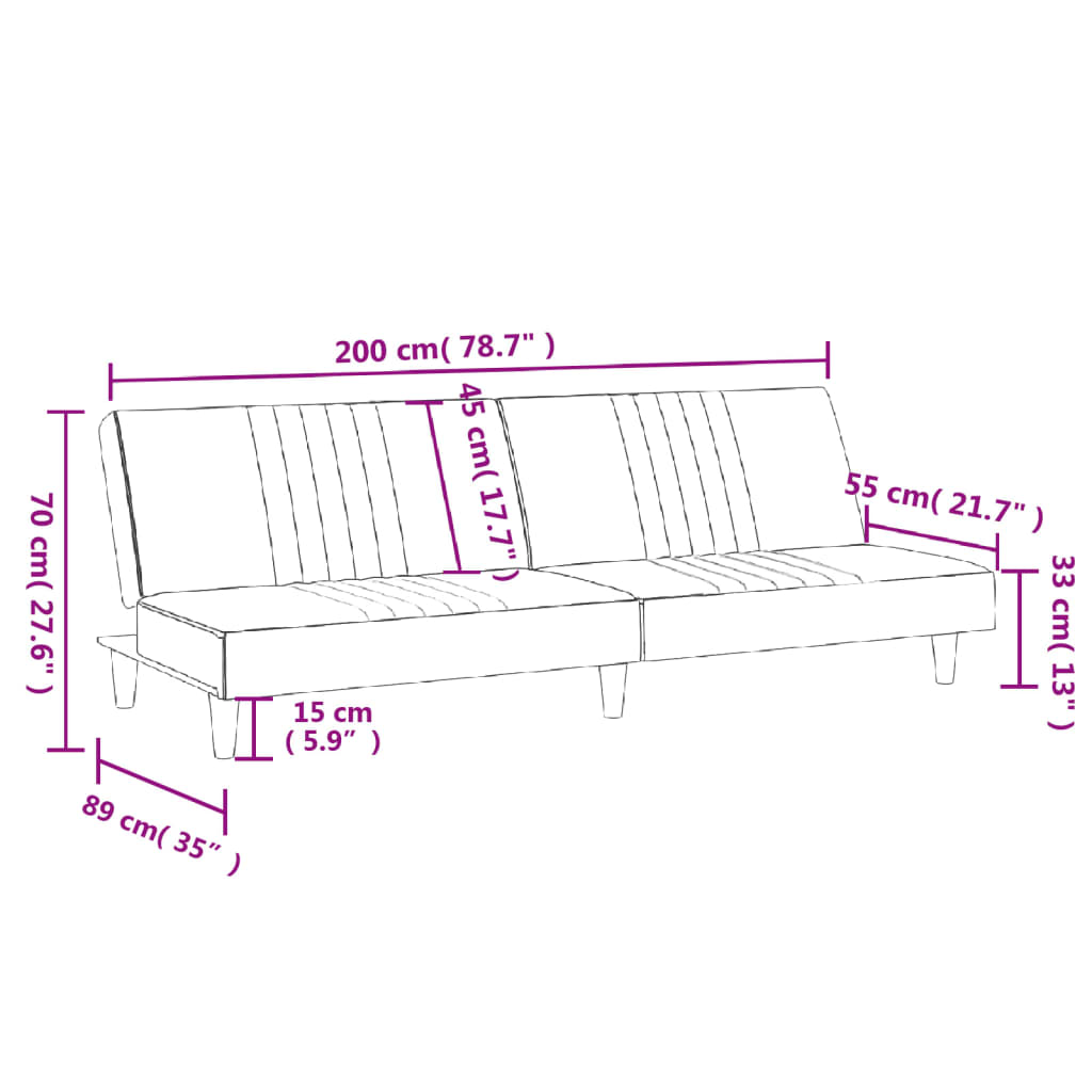 Canapea extensibilă, gri deschis, material textil