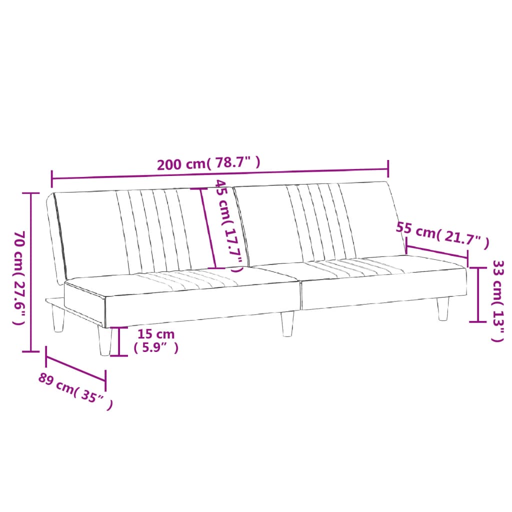 Canapea extensibilă, crem, material textil