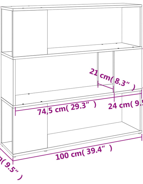 Загрузите изображение в средство просмотра галереи, Bibliotecă/Separator de cameră, stejar afumat, 100x24x194 cm

