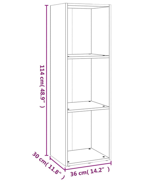 Загрузите изображение в средство просмотра галереи, Bibliotecă/dulap TV stejar afumat, 36x30x114 cm, lemn prelucrat
