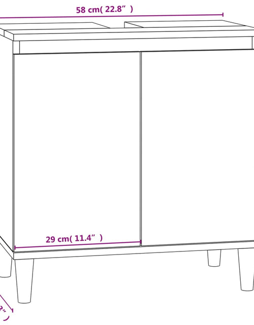 Загрузите изображение в средство просмотра галереи, Dulap de chiuvetă, stejar fumuriu, 58x33x60 cm, lemn prelucrat
