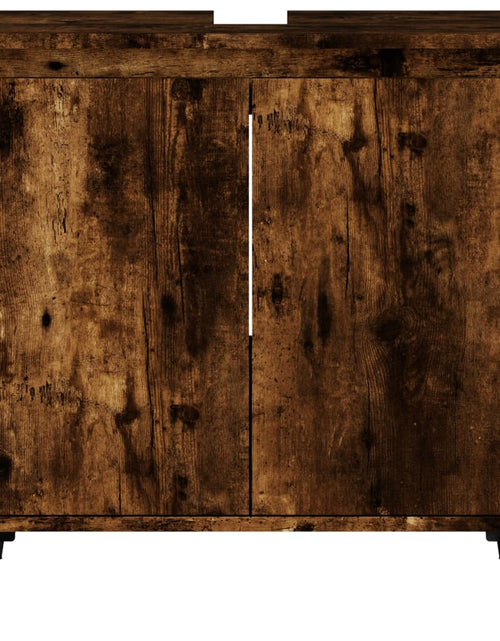 Загрузите изображение в средство просмотра галереи, Dulap de chiuvetă, stejar fumuriu, 58x33x60 cm, lemn prelucrat
