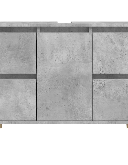 Загрузите изображение в средство просмотра галереи, Dulap de chiuvetă, gri beton, 80x33x60 cm, lemn prelucrat
