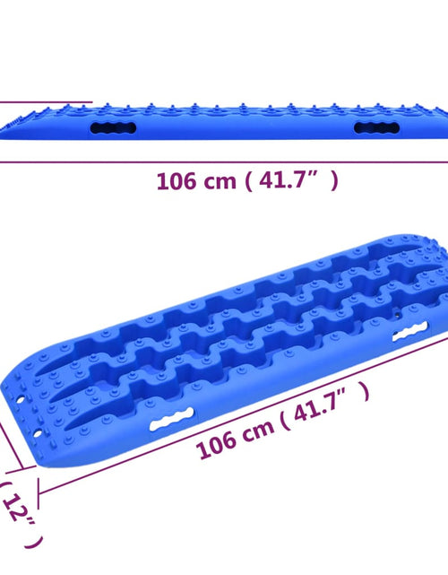 Încărcați imaginea în vizualizatorul Galerie, Plăci de tracțiune, 2 buc., albastru, 106x30,5x7 cm, nailon
