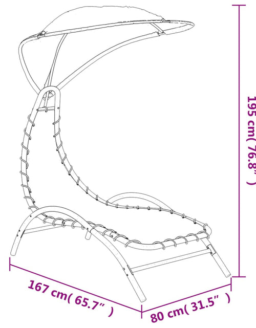 Загрузите изображение в средство просмотра галереи, Șezlong cu baldachin, gri închis, 167x80x195 cm, textil și oțel

