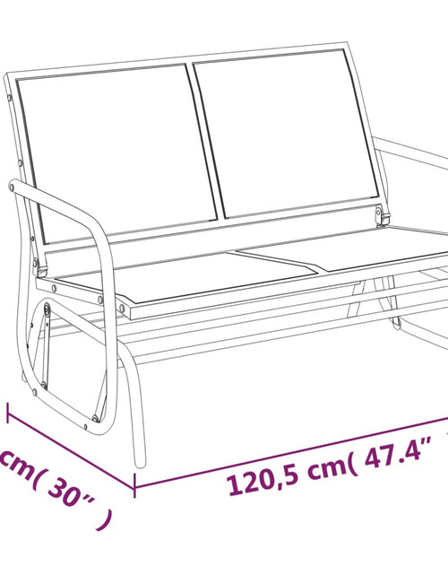 Încărcați imaginea în vizualizatorul Galerie, Leagăn bancă grădină, maro, 120,5x76x86,5 cm, textilenă și oțel
