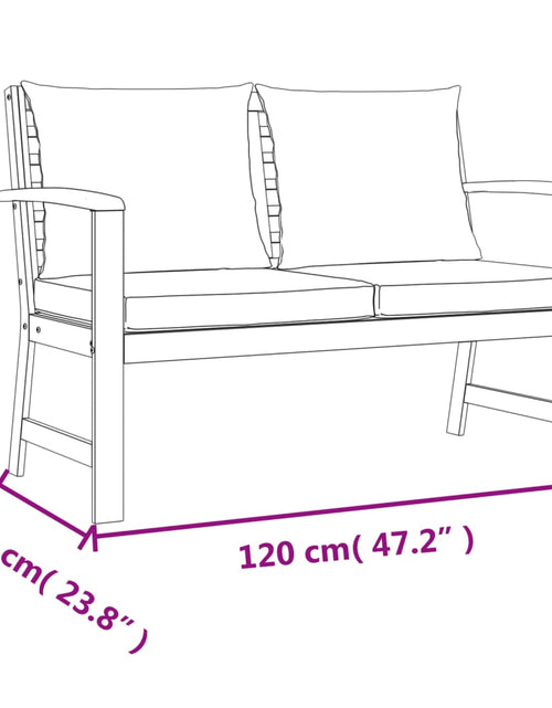 Încărcați imaginea în vizualizatorul Galerie, Set mobilier de grădină cu perne, 4 piese, lemn masiv de acacia
