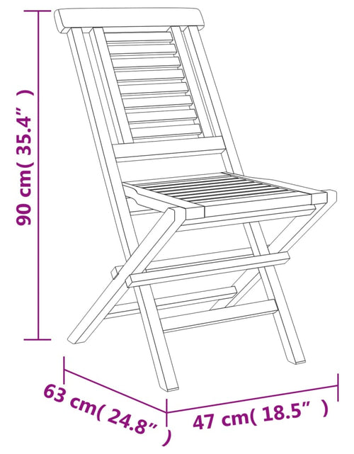 Încărcați imaginea în vizualizatorul Galerie, Scaune de grădină pliante, 6 buc., 47x63x90 cm, lemn masiv tec
