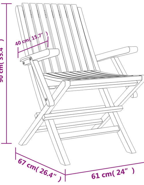 Загрузите изображение в средство просмотра галереи, Scaune de grădină pliante, 4 buc., 61x67x90 cm, lemn masiv tec
