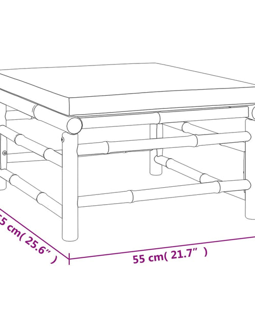 Încărcați imaginea în vizualizatorul Galerie, Set mobilier de grădină cu perne gri deschis, 5 piese, bambus

