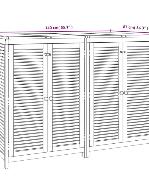 Încărcați imaginea în vizualizatorul Galerie, Ladă depozitare de grădină, 140x87x104 cm, lemn masiv acacia
