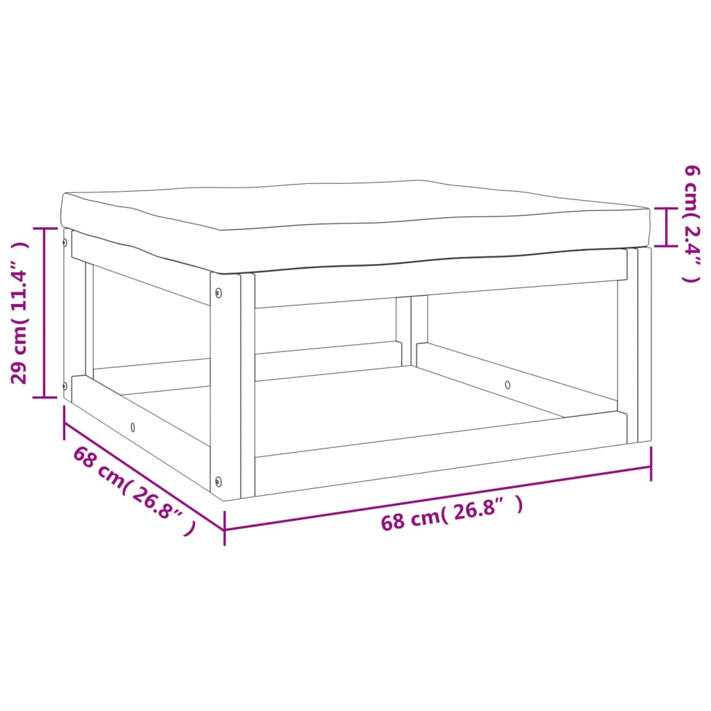 Set mobilier de grădină cu perne gri taupe, 4 piese, lemn masiv