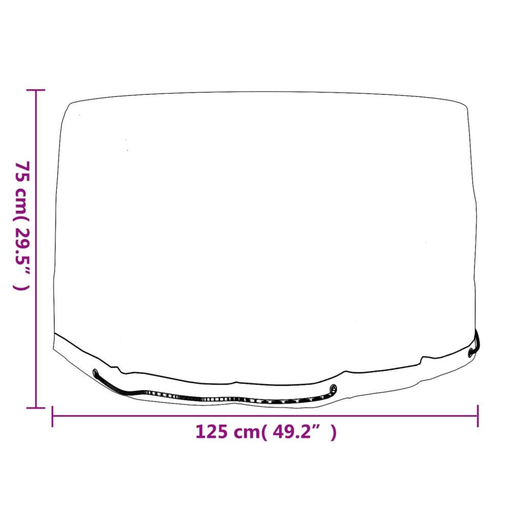 Huse mobilier de grădină, 2 buc., 6 ocheți, rotund, Ø125x75 cm