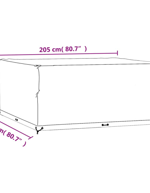 Încărcați imaginea în vizualizatorul Galerie, Huse mobilier grădină, 2 buc, 16 ocheți, 205x205x90 cm, pătrat
