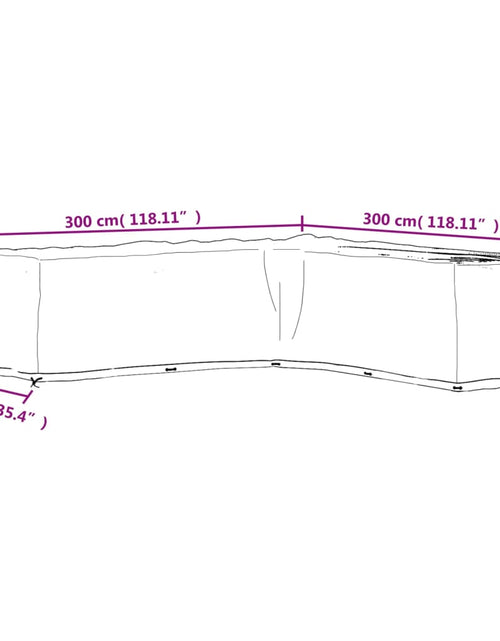 Загрузите изображение в средство просмотра галереи, Husă mobilier de grădină formă în L, 20 ocheți, 300x300x90 cm
