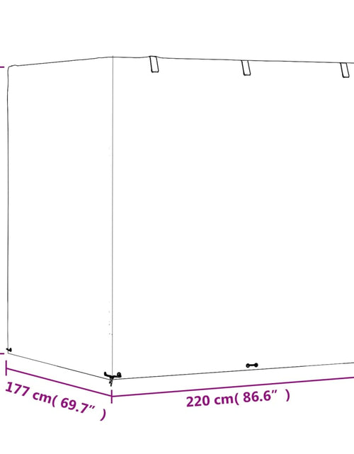 Încărcați imaginea în vizualizatorul Galerie, Huse balansoar, 2 buc., 12 ocheți, 220x177x220 cm, polietilenă

