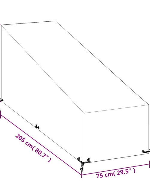 Încărcați imaginea în vizualizatorul Galerie, Huse șezlong, 2 buc, 12 ocheți, 205x75x40/70 cm, polietilenă
