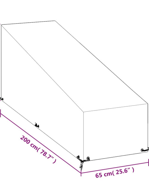 Încărcați imaginea în vizualizatorul Galerie, Huse șezlong, 2 buc, 12 ocheți, 200x65x35/60 cm, polietilenă
