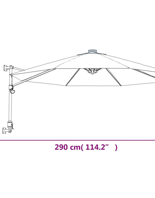 Încărcați imaginea în vizualizatorul Galerie, Umbrelă de soare montată pe perete, roșu aprins, 290 cm
