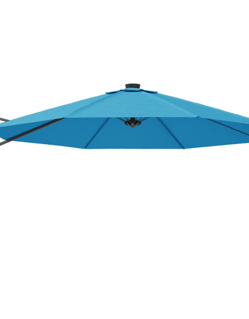 Загрузите изображение в средство просмотра галереи, Umbrelă de soare montate pe perete cu LED-uri Sea Blue, 290 cm
